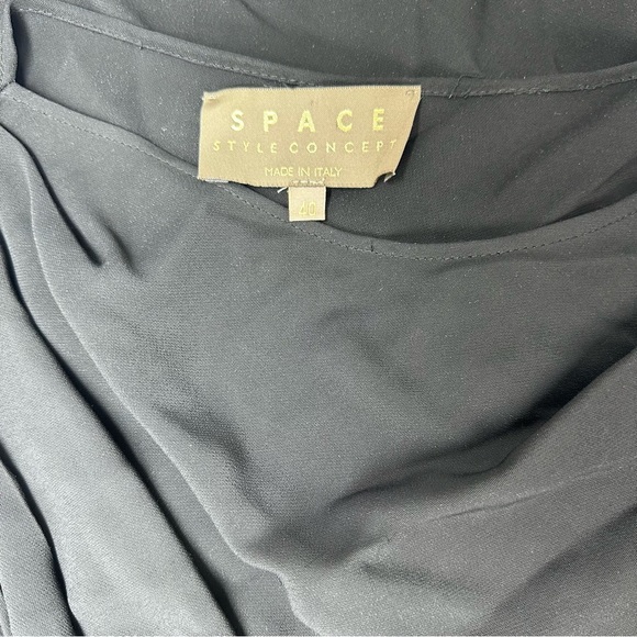 Space Simona Corsellini Draped Rayon Cocktail Professional Dress IT40 US4 - Picture 9 of 9